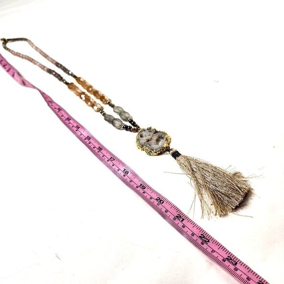 Nakomal Women's Geode Long Necklace Beaded - Picture 2 of 3